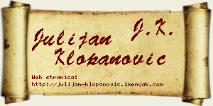 Julijan Klopanović vizit kartica